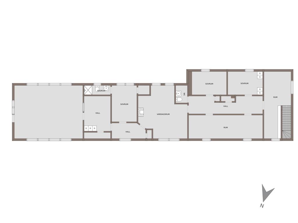 Planlösning - Övre plan (lägenheten)