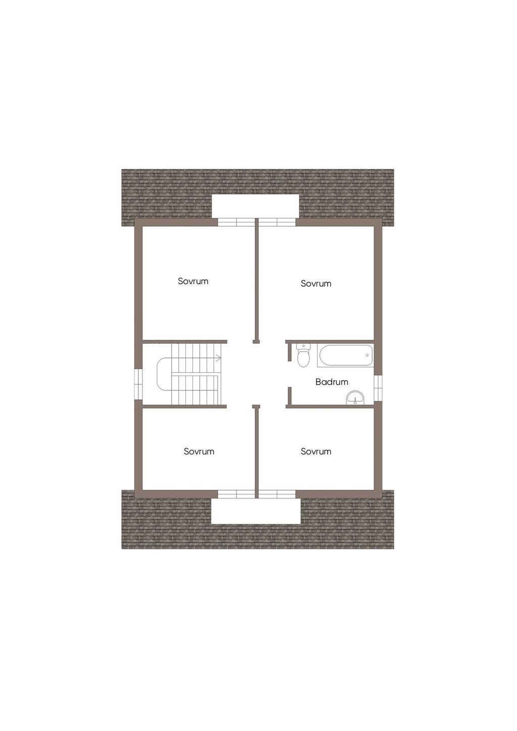 Alt planlösning övre plan