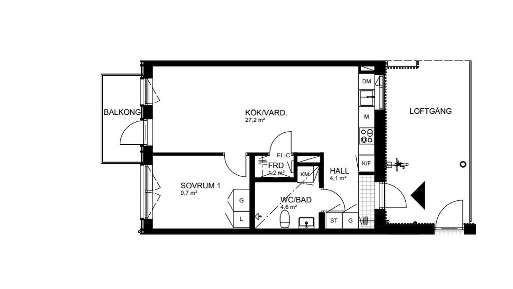 Kvadratsmart planlösning