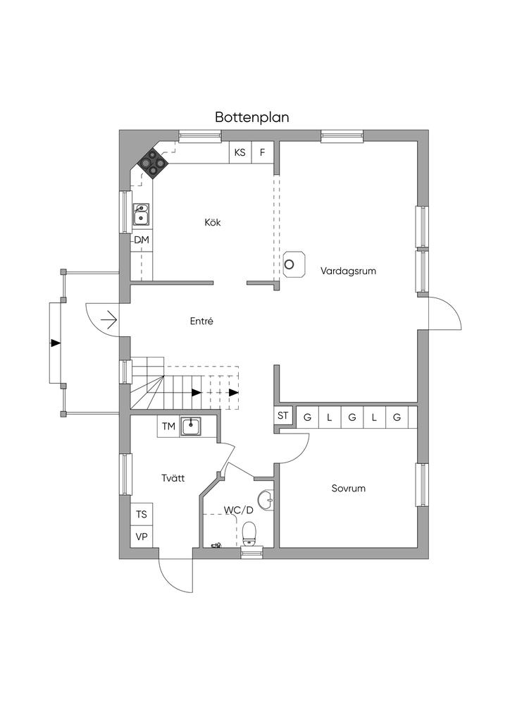 Planritning. Bottenplan