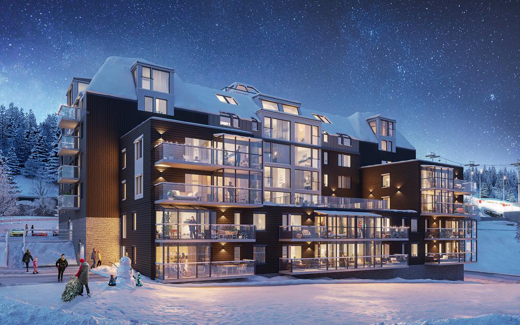 Bilderna är digitalt illustrerade renderingsbilder och kan vara från olika lägenheter i byggnaden.