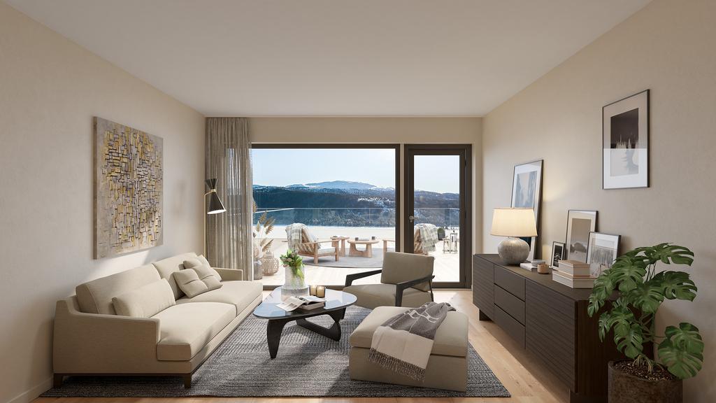 Bilderna är digitalt illustrerade renderingsbilder och kan vara från olika lägenheter i byggnaden.