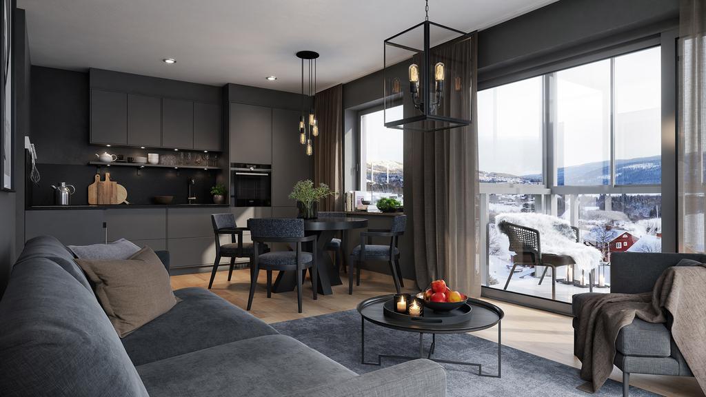 Bilderna är digitalt illustrerade renderingsbilder och kan vara från olika lägenheter i byggnaden.