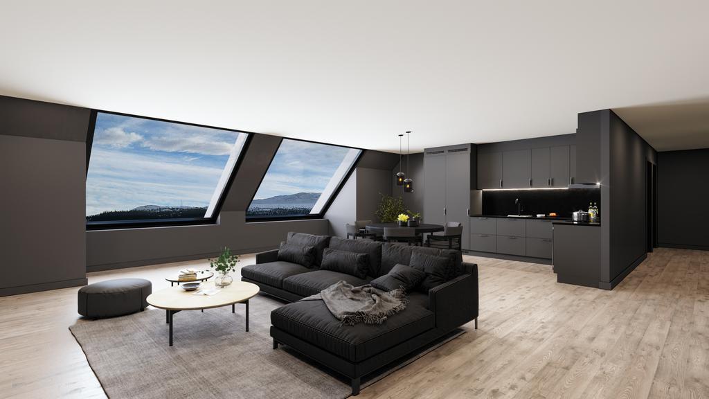 Bilderna är digitalt illustrerade renderingsbilder och kan vara från olika lägenheter i byggnaden.
