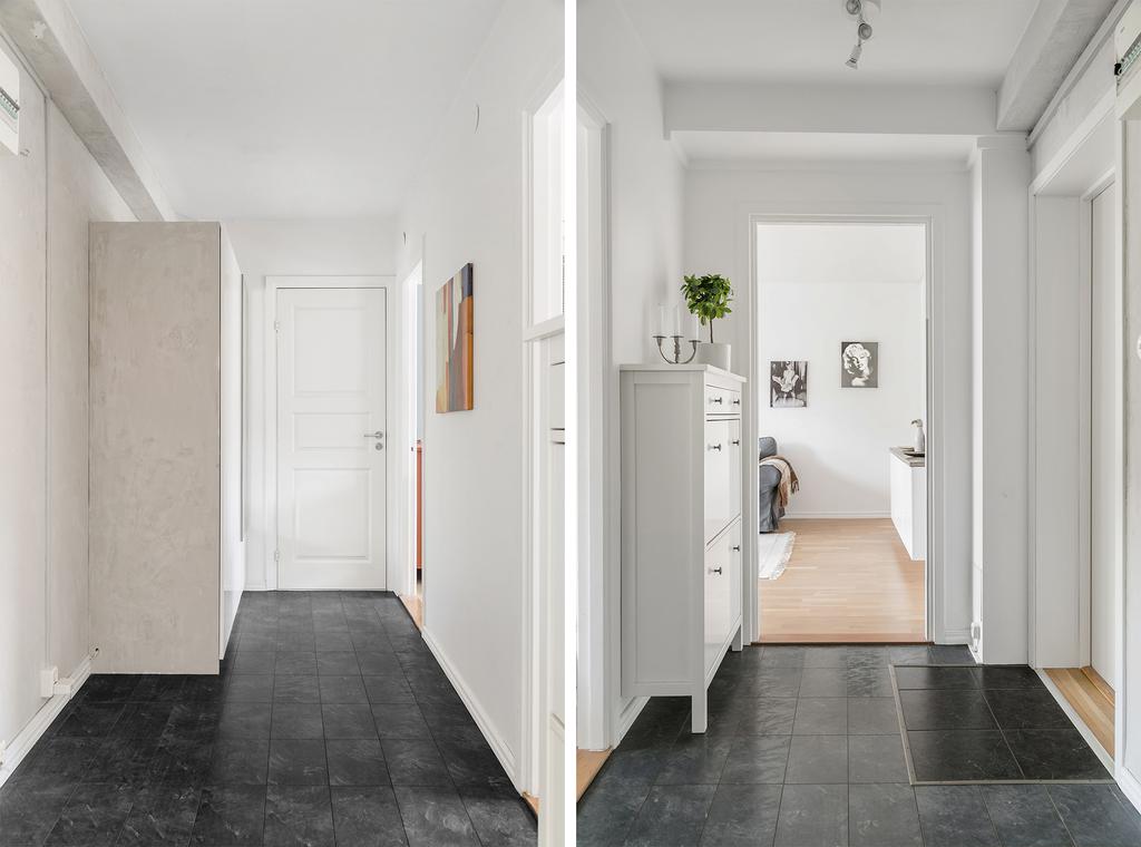 Hall med förvaring i garderober