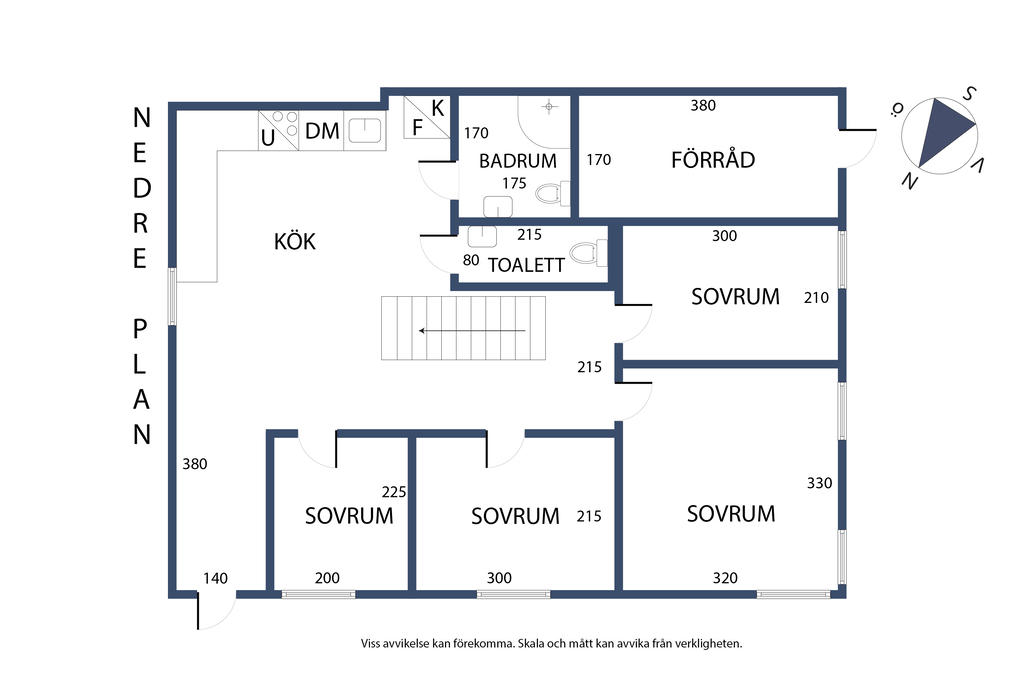 Planlösning, nedre plan