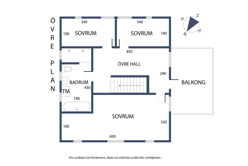Planlösning, övre plan