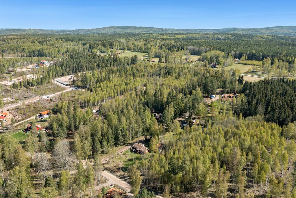 Yttervägen i nederkant och Sundsnäsbacken går snett upp till höger i bild. Tomterna ligger mellan Sundnäsbacken och det kalhuggna uppe till vänster.