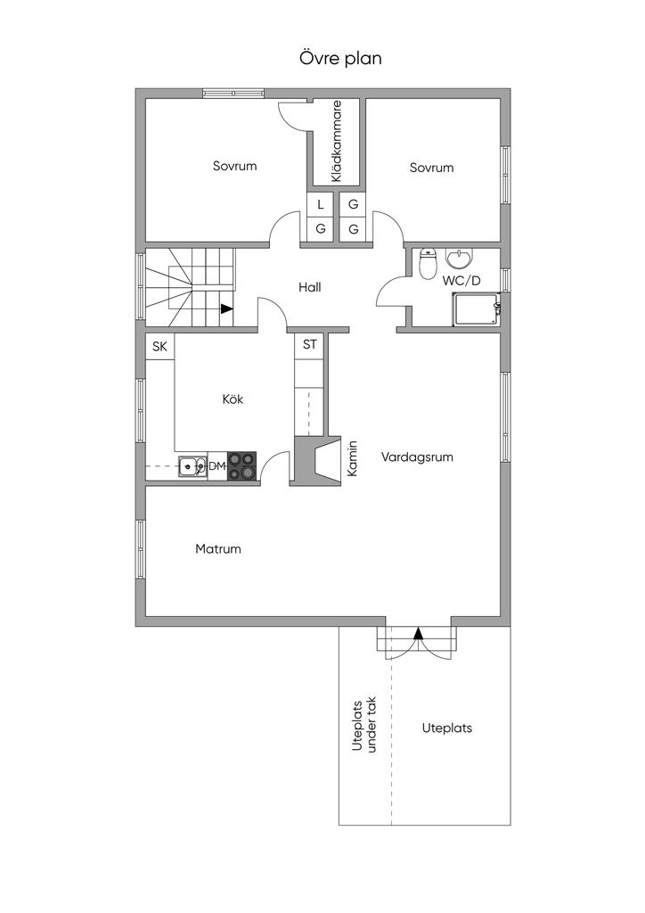 Planlösning övre plan