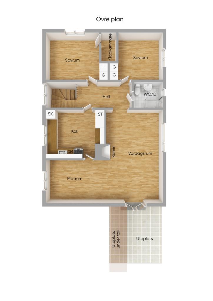 Planlösning övre plan
