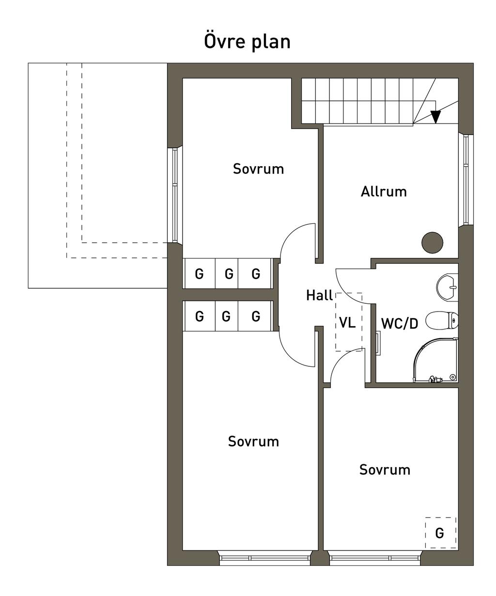 Planritning Övreplan