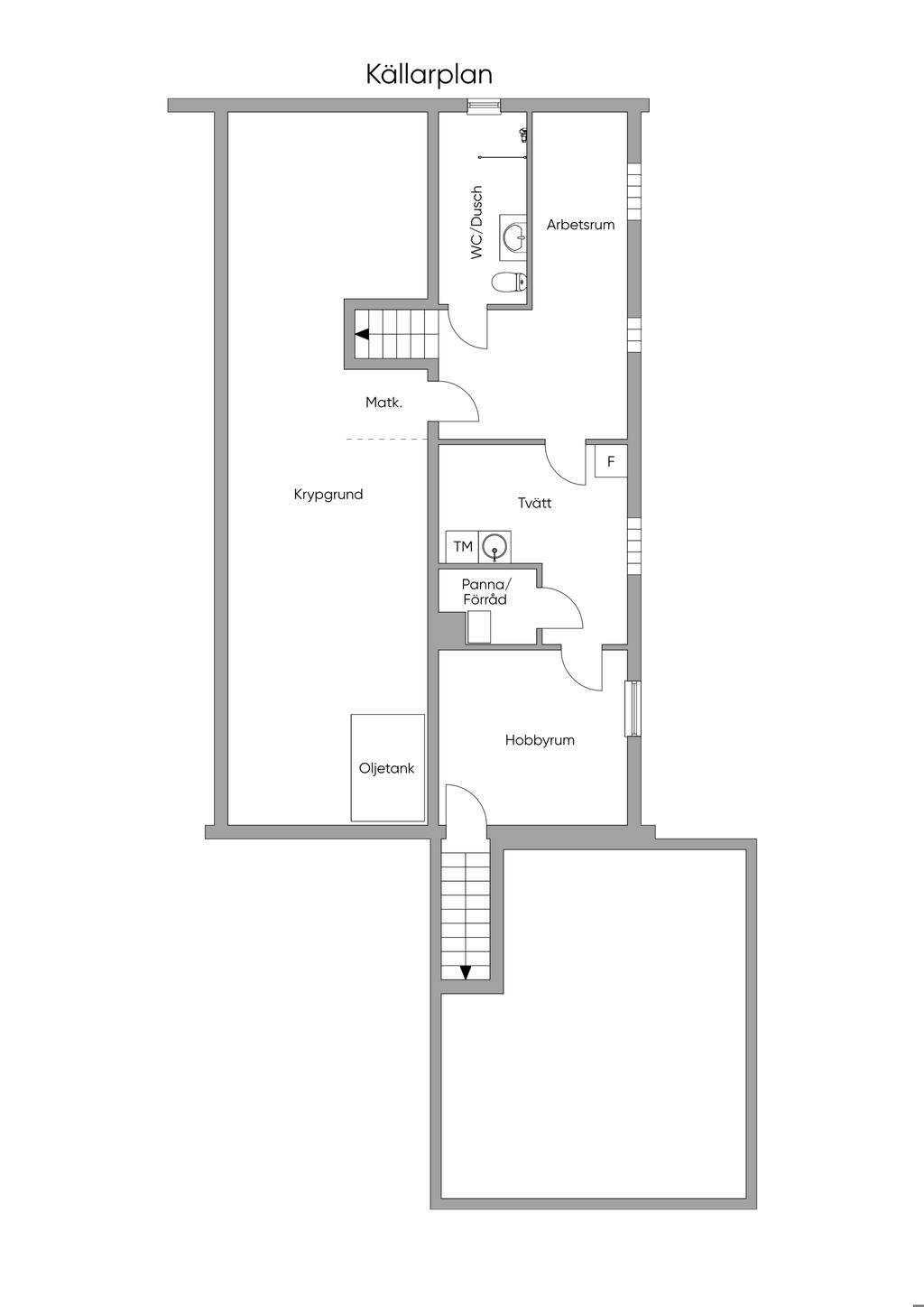 Planritning Källarplan 2D