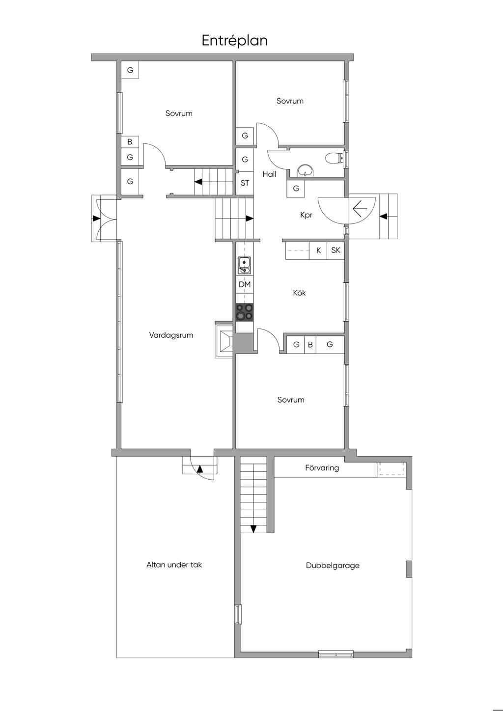 Planritning Entréplan 2D