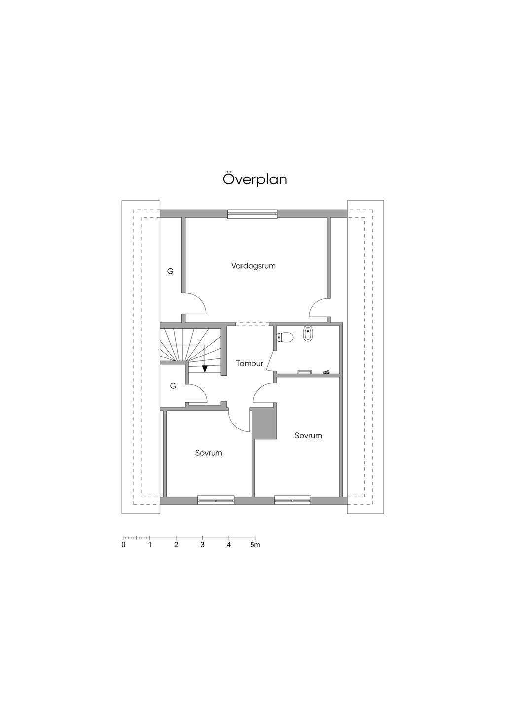 Planlösning Övre plan