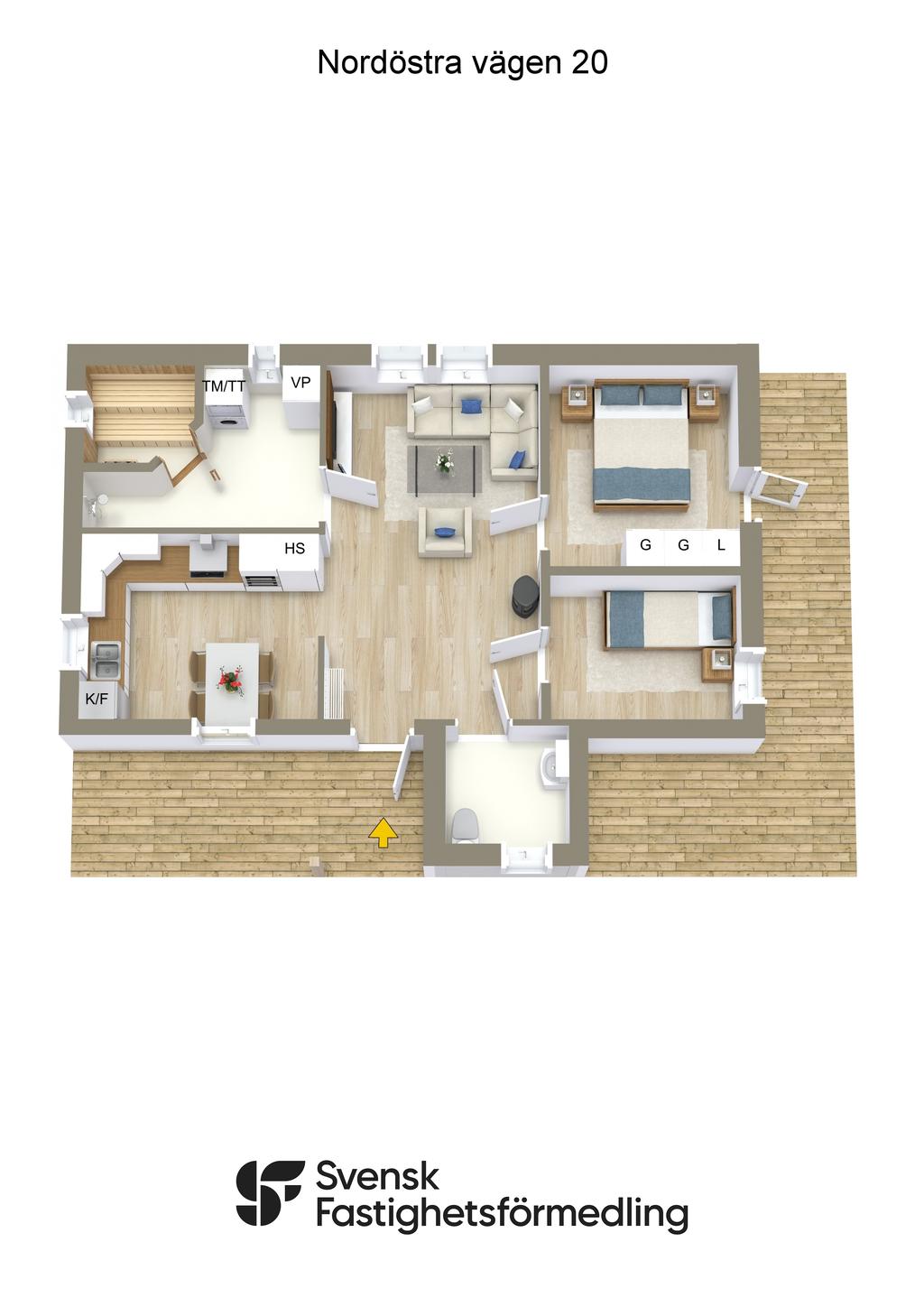 Möblerad planlösning 