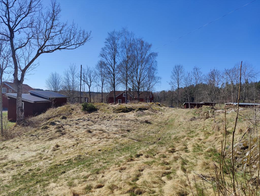 Vy mot väst, lite berg i dager.