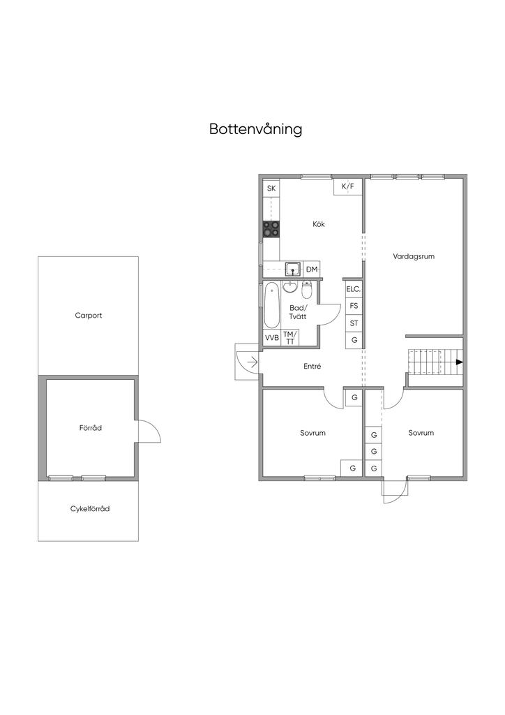 Planlösning bottenvåning