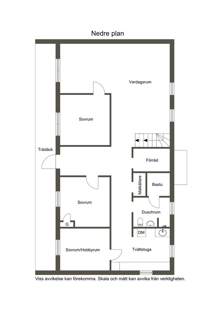 Planritning Nedre plan