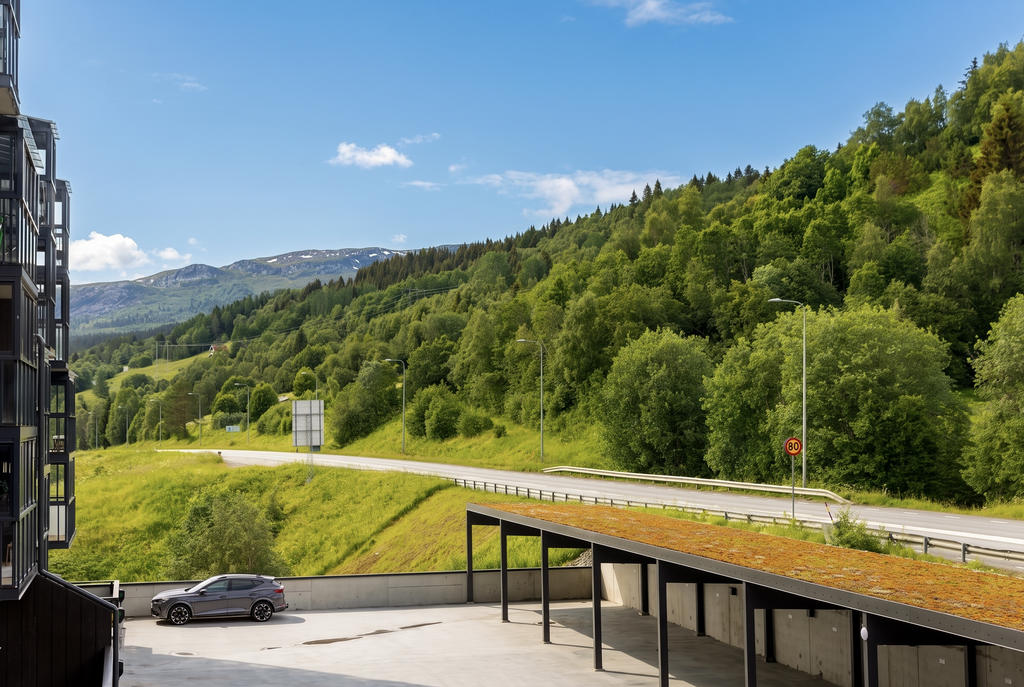 Utsikten från sovrumsfönstret.