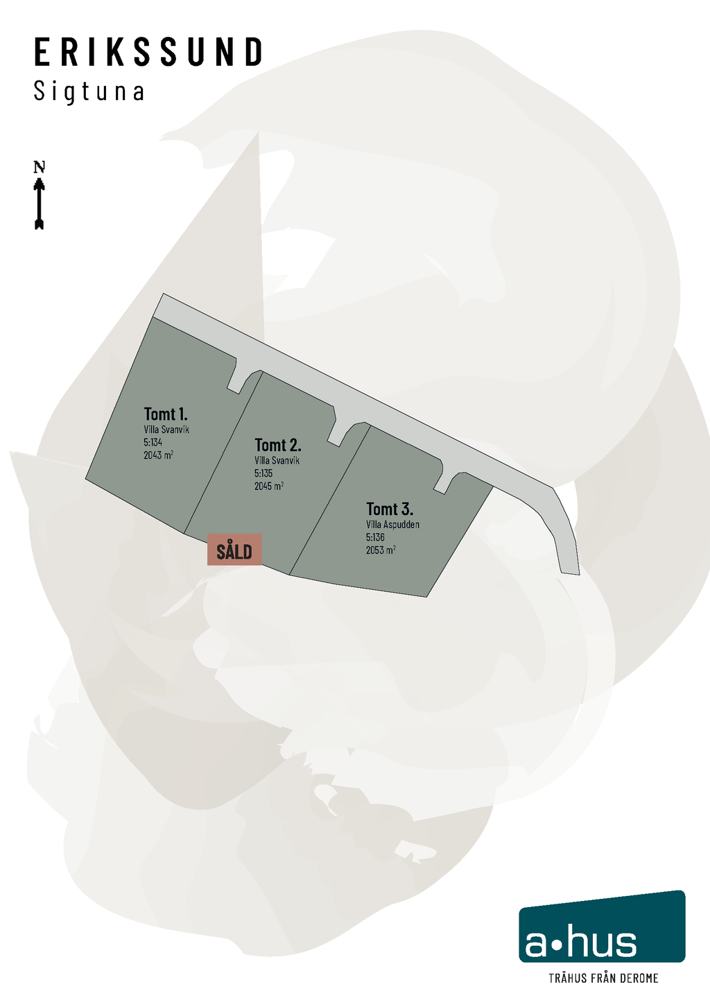 Drönarbild (huset står på tomt 2)