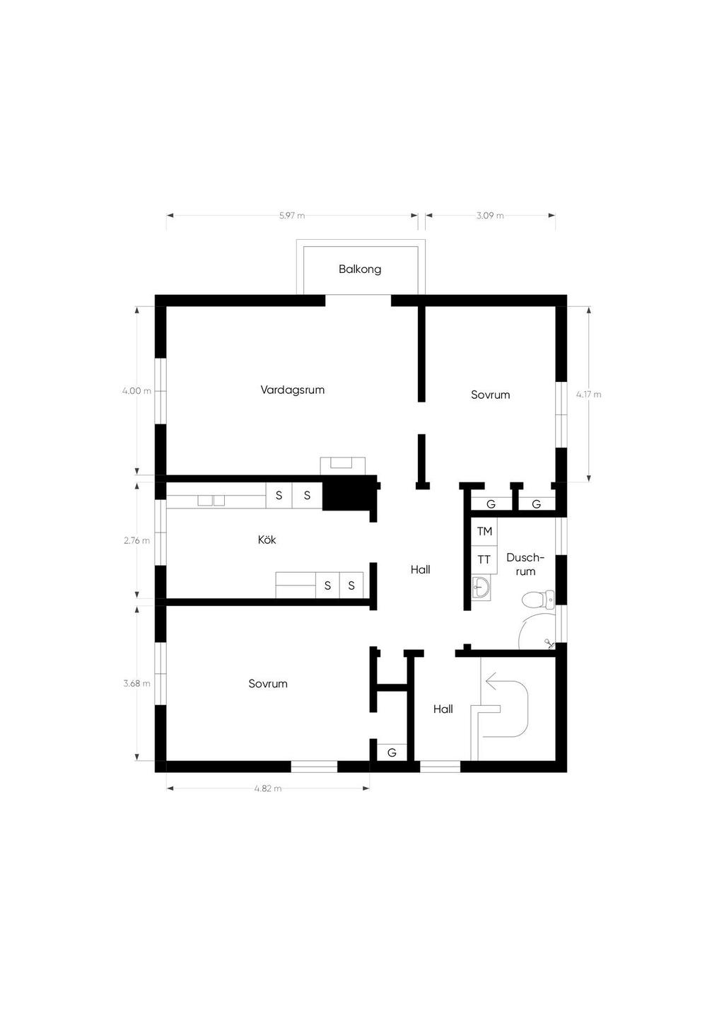 Lägenheten på övre plan