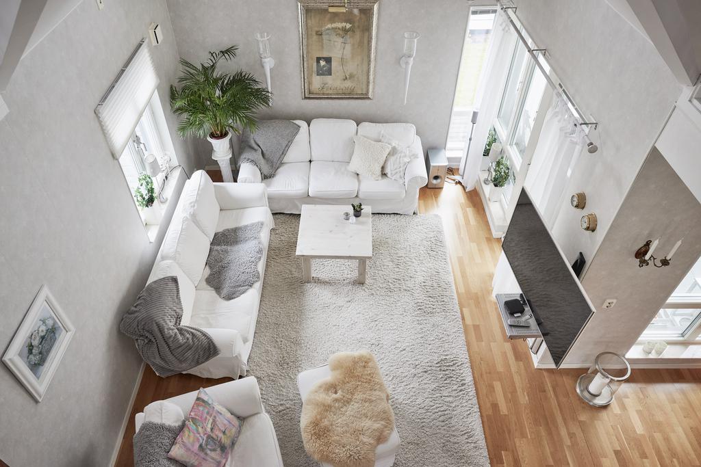 Vardagsrummet från loftgång