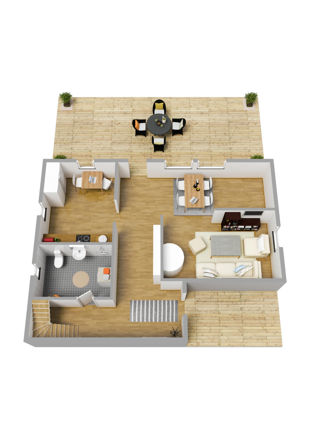 Planlösning entréplan 3D
