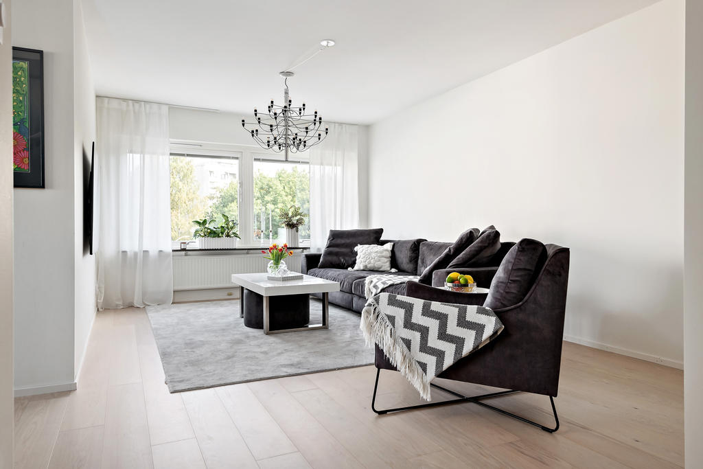 Ljust och trivsamt vardagsrum 