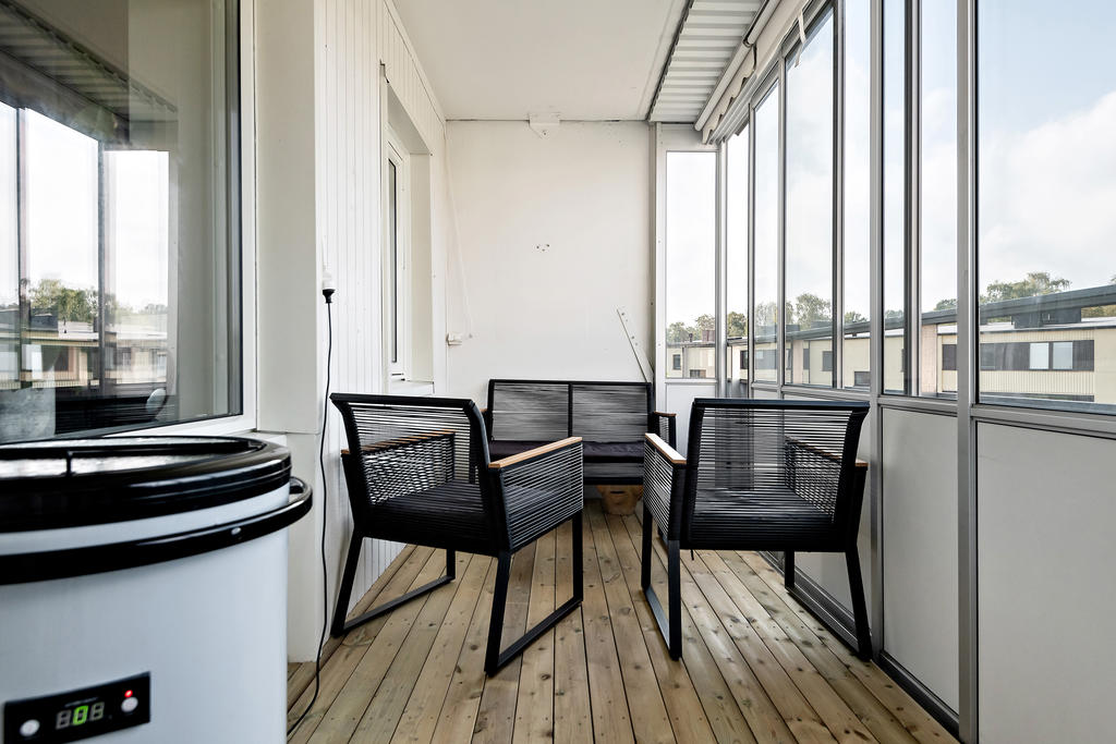 Balkong med trallgolv 