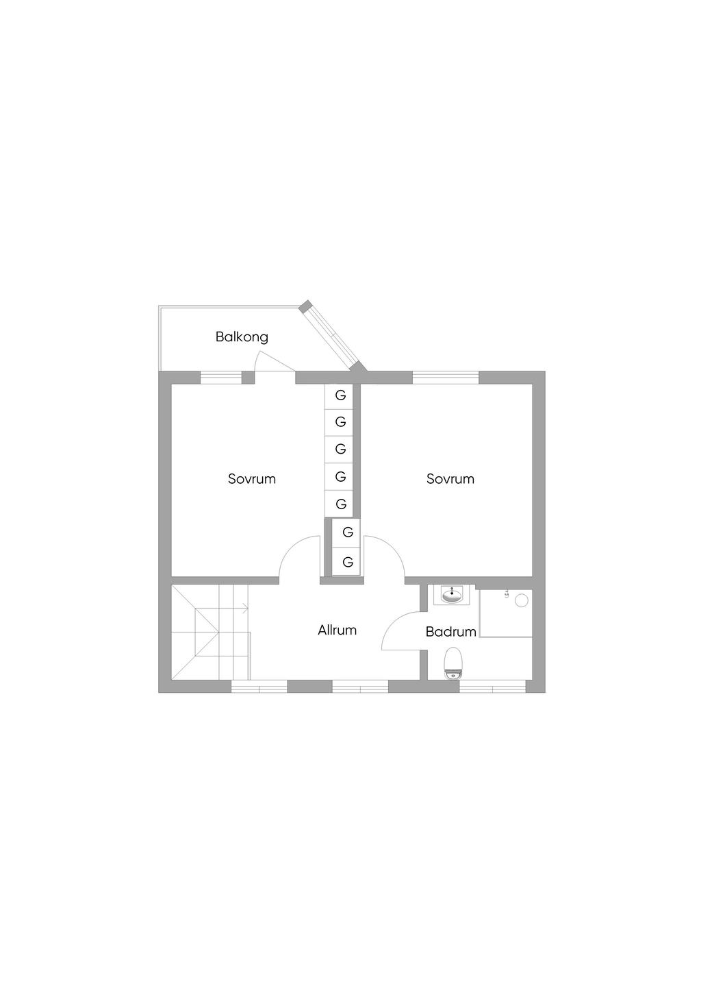 Planlösning övre plan