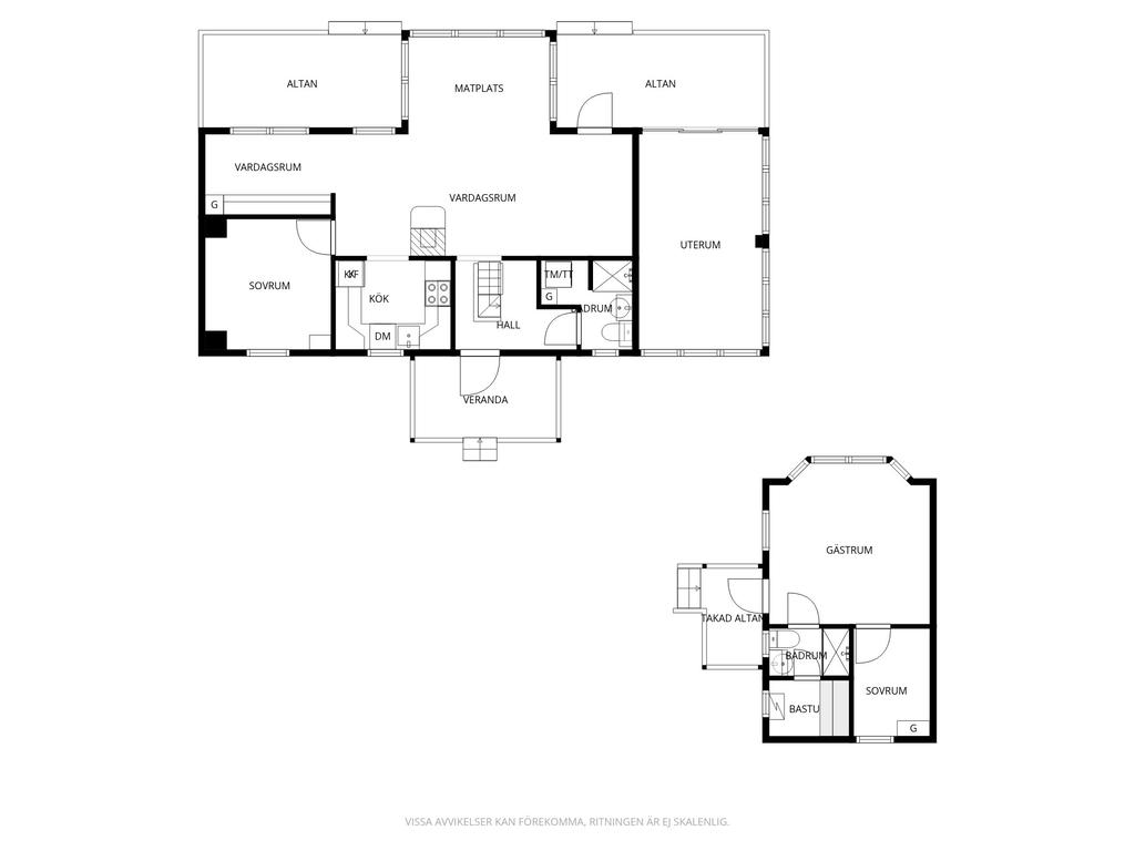 Entréplan och gästhus