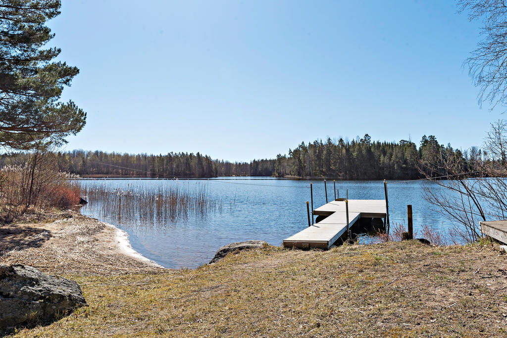 Områdets brygga och strand