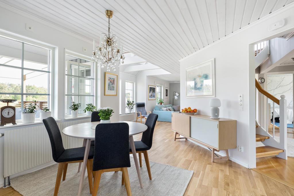 Öppet mellan kök och vardagsrum