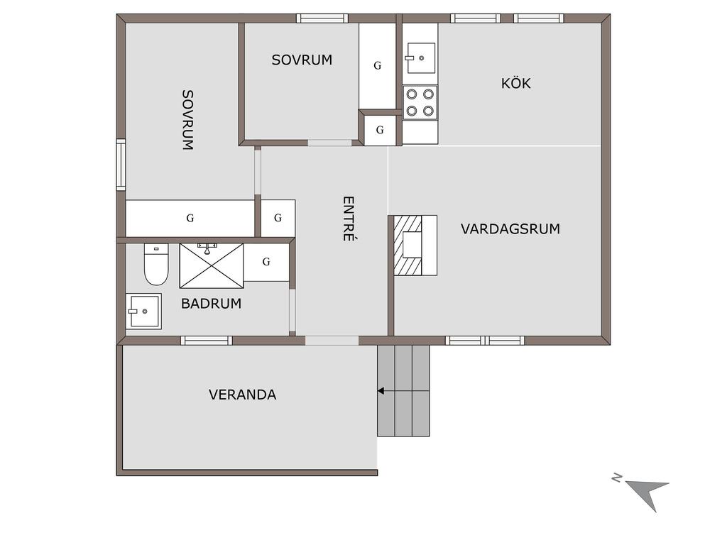 Planlösning - Stuga 1-10