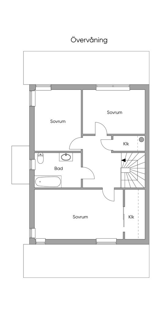 Planlösning 2-d, övre plan