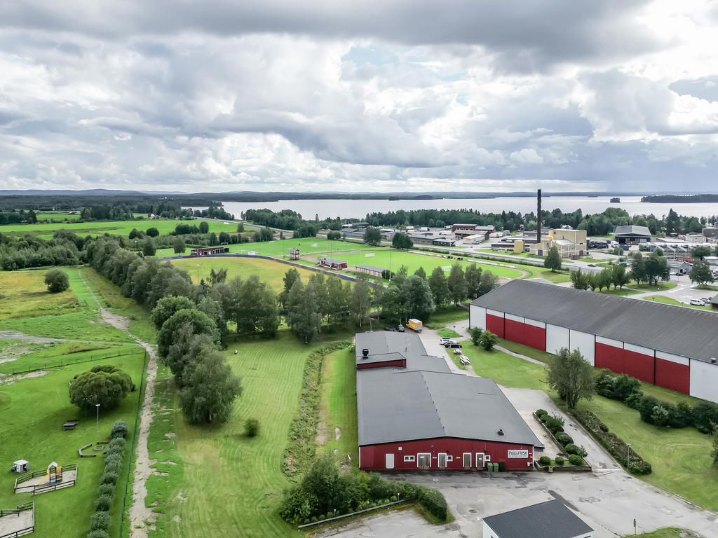 Även fotbollsplan och löparbana finns i samma område.