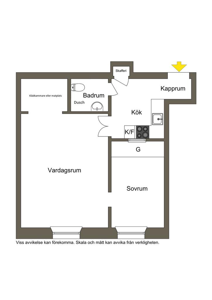 Planritning, kök flyttas till hall