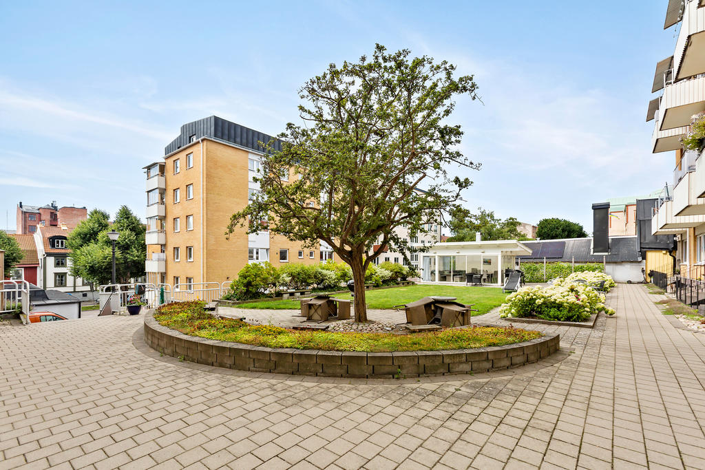 Uteplats och gemensamma ytor på föreningens innergård