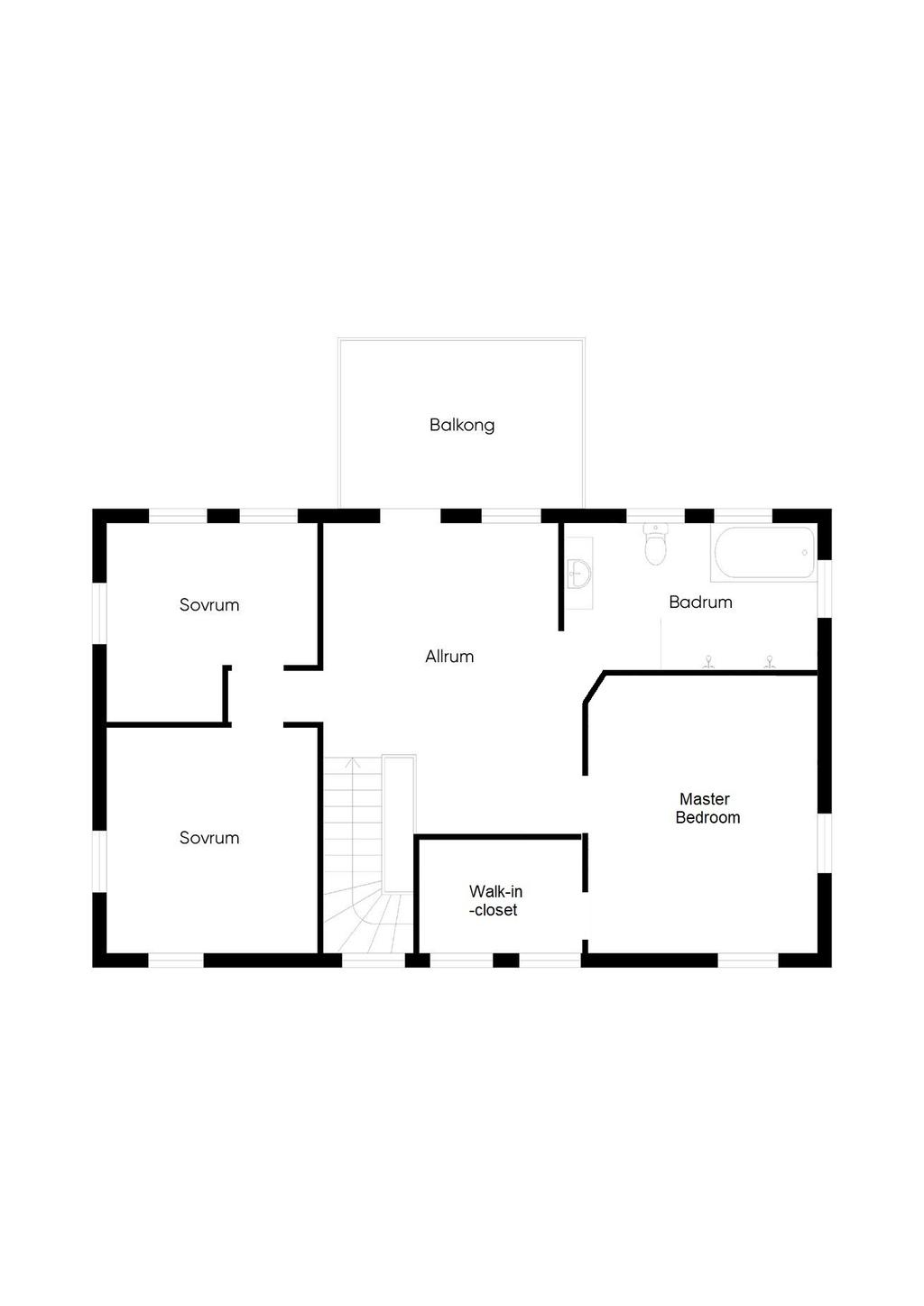 Planlösning övre plan