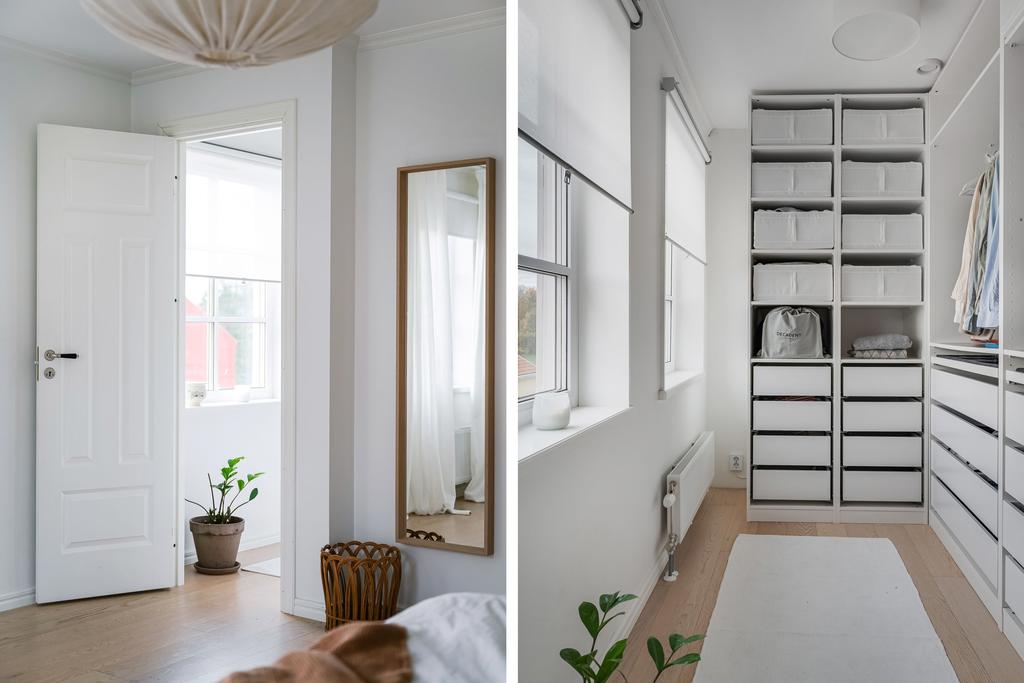 Walk-in-closet från master bedroom. Möjligt sovrum för den med stor familj.