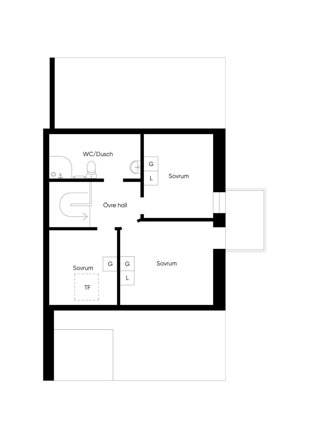 Planlösning övre plan 