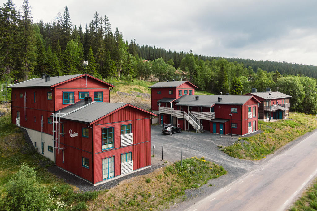 Mysigt läge bland skog och fjäll. 