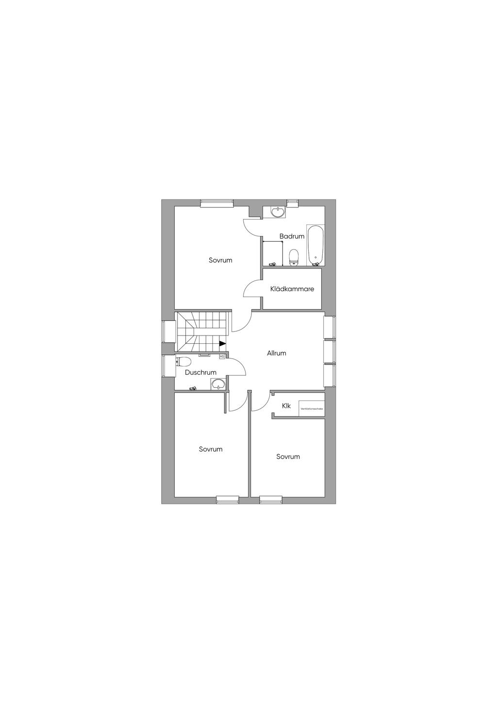 Planritning - Övre plan 
