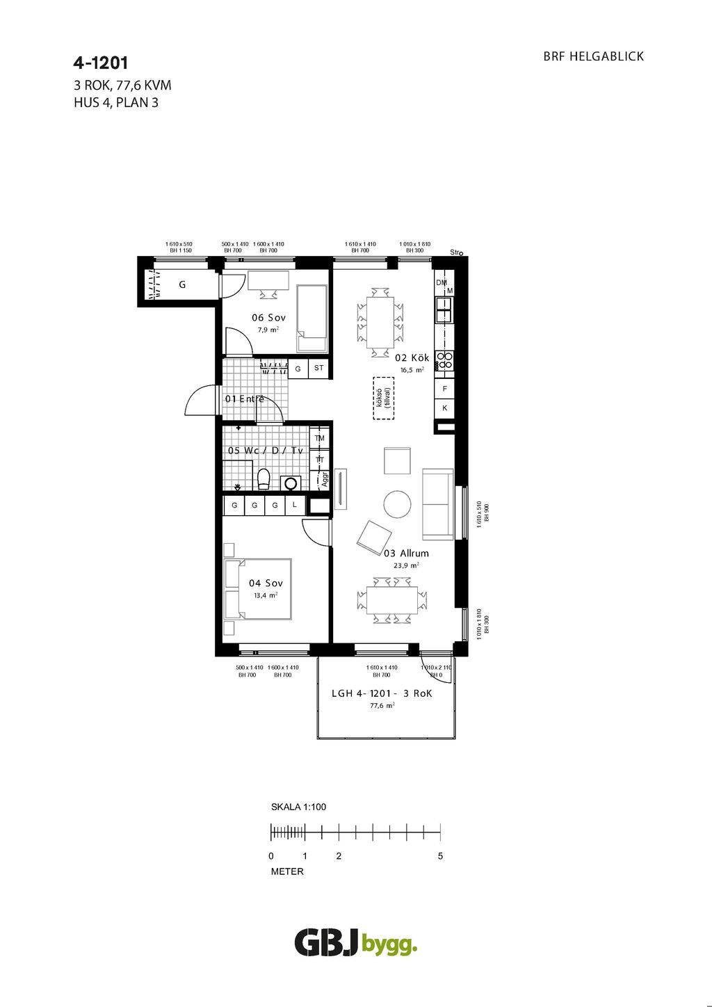 Planritning lägenhet 4-1201