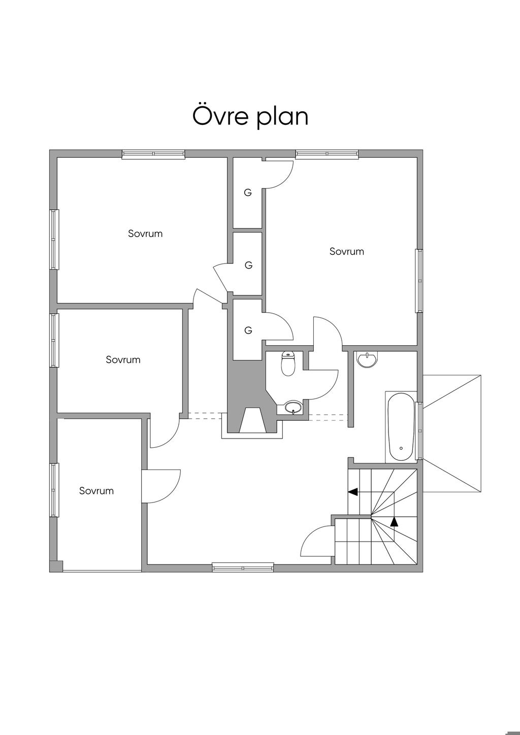 Planlösning övre plan