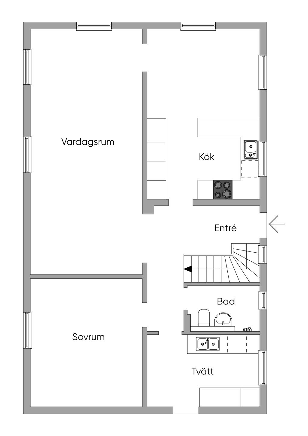 Planritning Entréplan