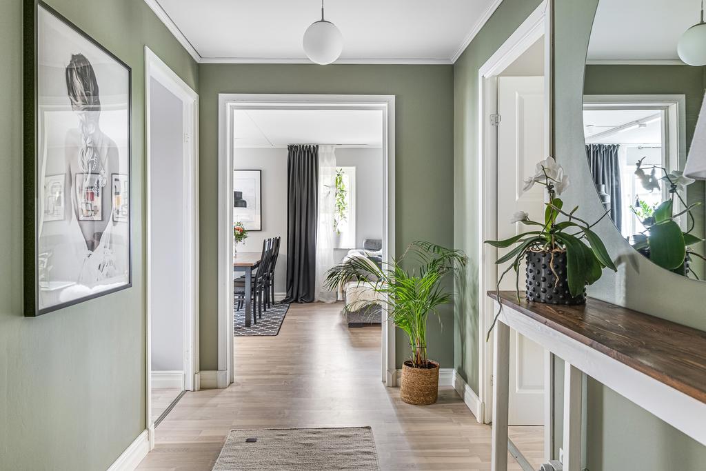 Hall i smakfullt grönt