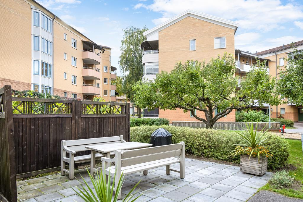 Gemensam uteplats på innergården