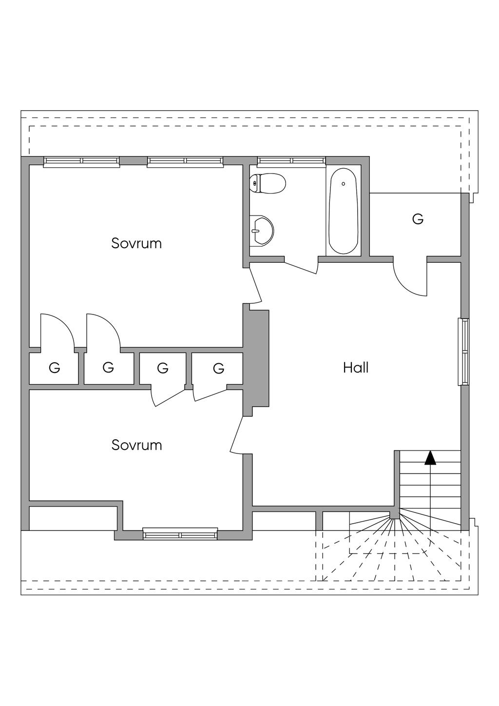 Planlösning övre plan