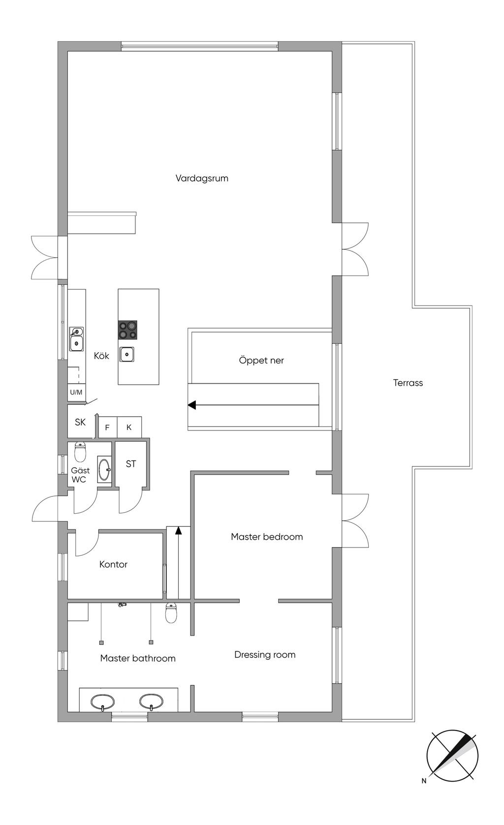 Planritning övre plan